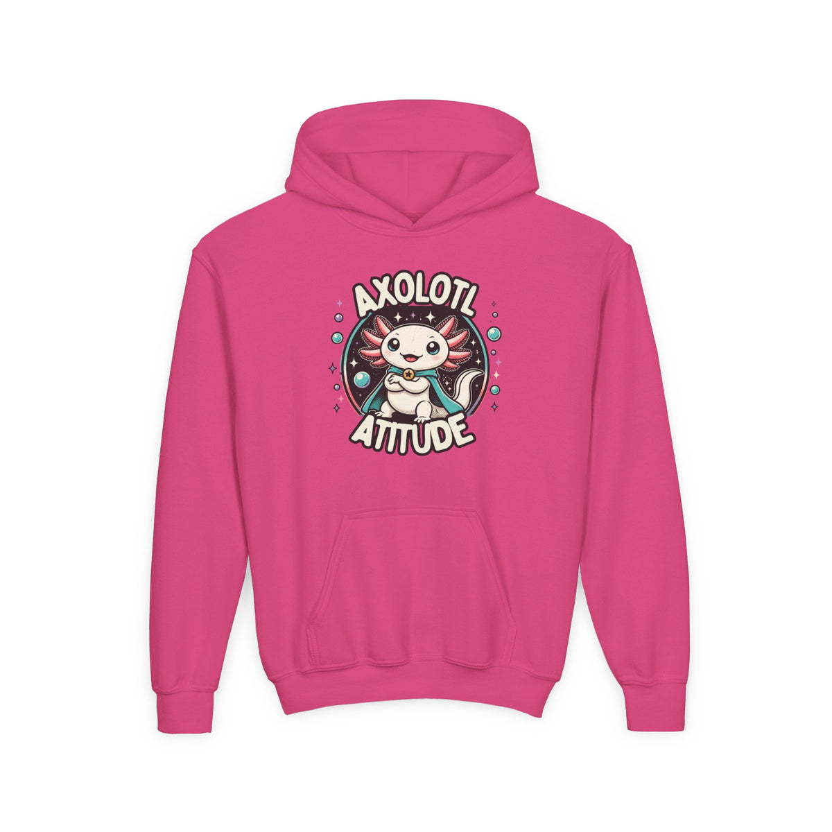 Axolotl Attitude Youth Hoodie — Cute Axolotl Kids Pullover