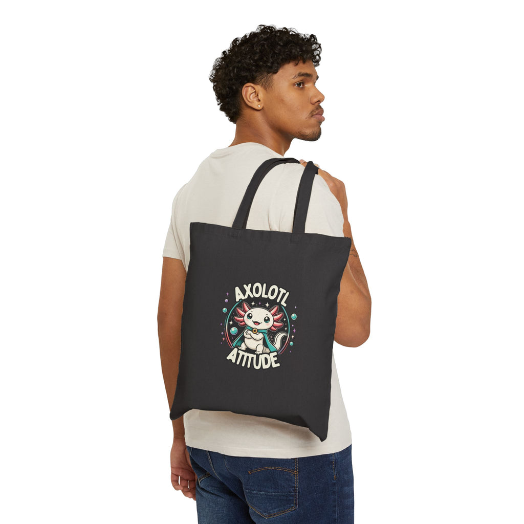 Axolotl Attitude Canvas Tote — Cute Axolotl Shopper Bag