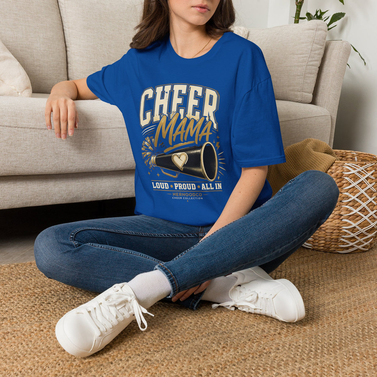 Cheer Mama T-Shirt — Retro Megaphone Cheer Mom Shirt