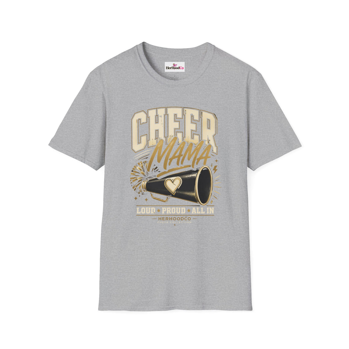 Cheer Mama T-Shirt — Retro Megaphone Cheer Mom Shirt