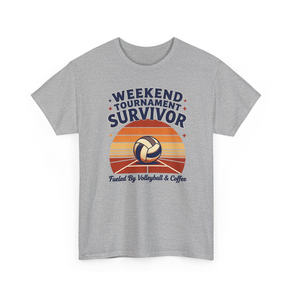 Weekend Tournament Survivor Volleyball Tee — Fueled by Volleyball & Coffee