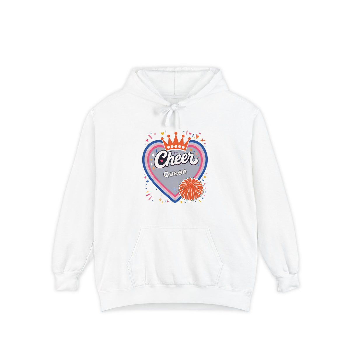 Cheer Captain Heart Hoodie — Pom Pom Crown Graphic Hoodie