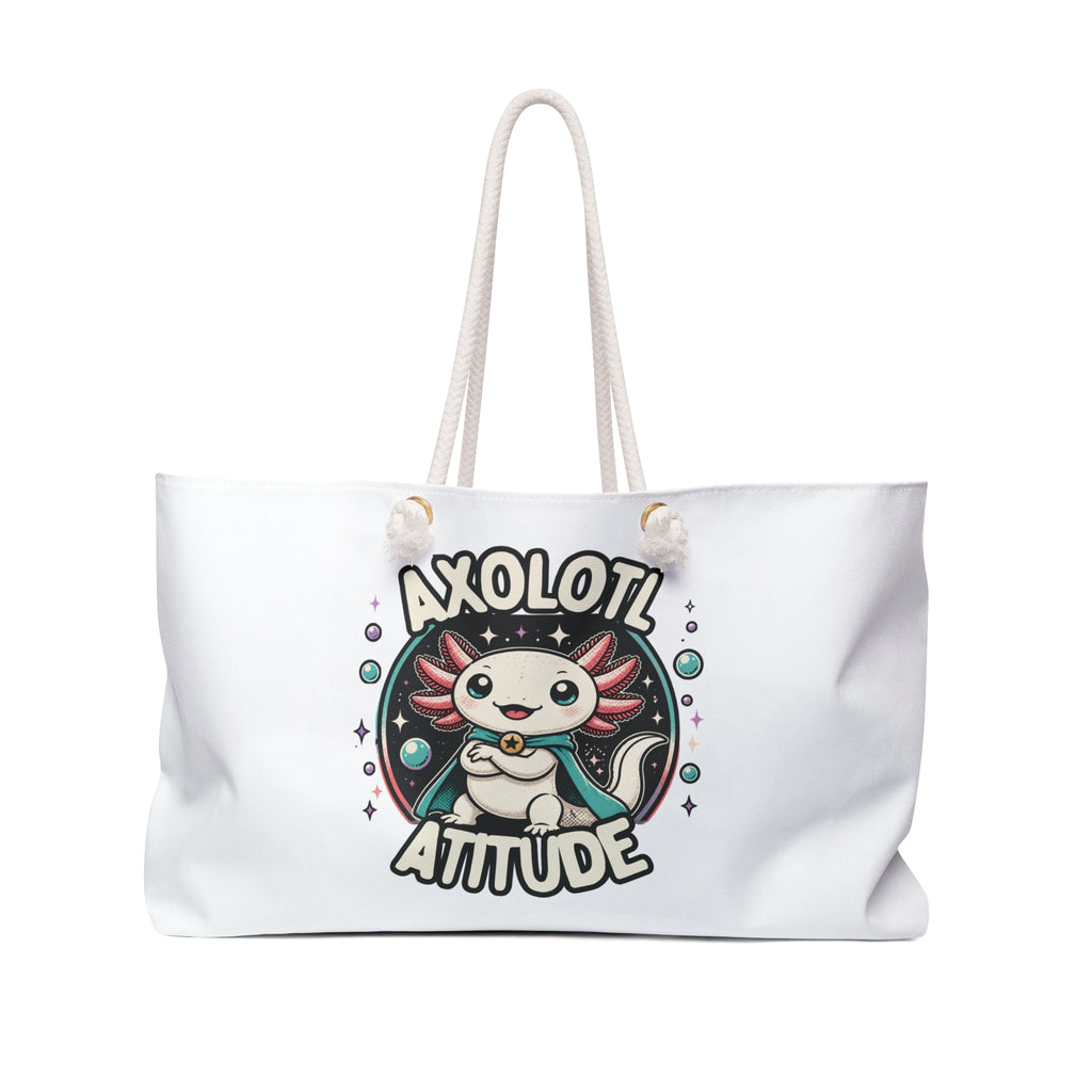 Axolotl Attitude Weekender Bag — Cute Axolotl Travel Tote