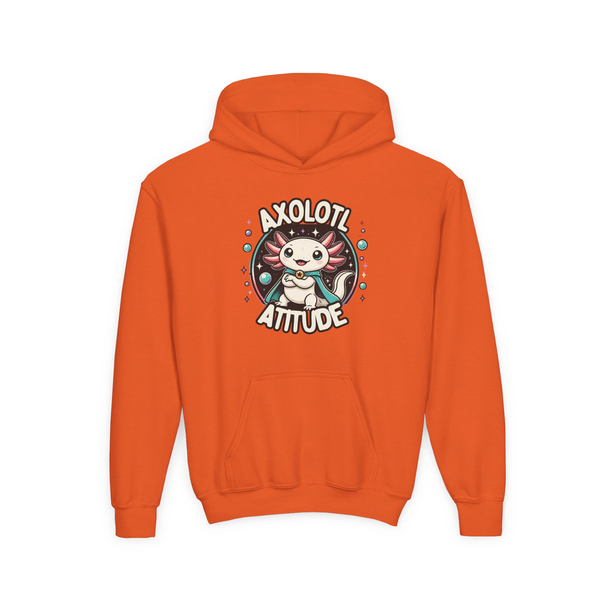 Axolotl Attitude Youth Hoodie — Cute Axolotl Kids Pullover