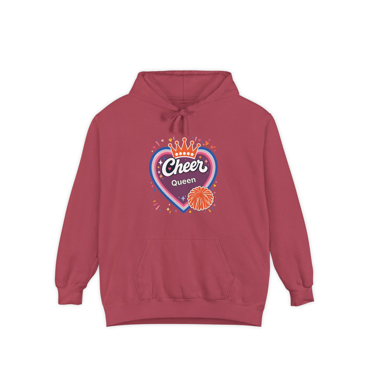 Cheer Captain Heart Hoodie — Pom Pom Crown Graphic Hoodie