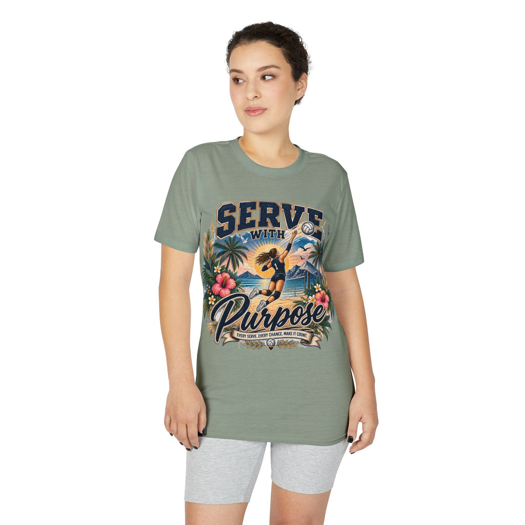 Serve With Purpose Volleyball T-Shirt — Inspirational Beach Vibes Athletic Tee