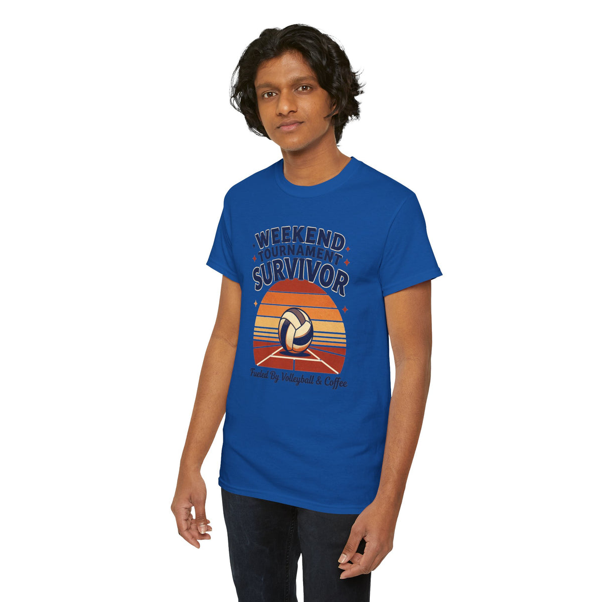 Weekend Tournament Survivor Volleyball Tee — Fueled by Volleyball & Coffee