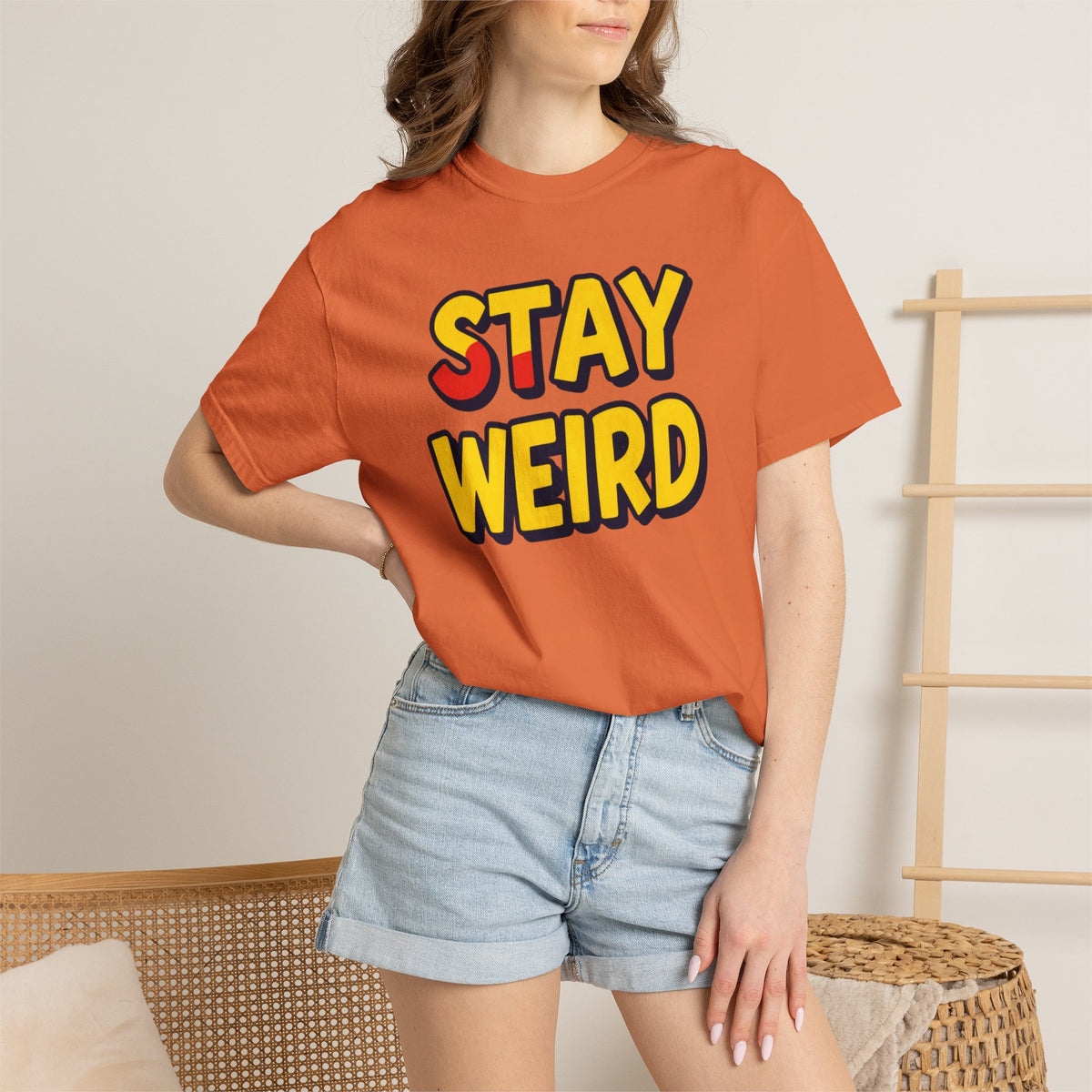 Stay Weird Graphic T-Shirt — Retro Bold Text Tee