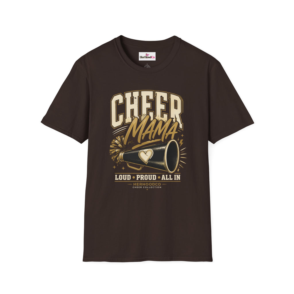 Cheer Mama T-Shirt — Retro Megaphone Cheer Mom Shirt