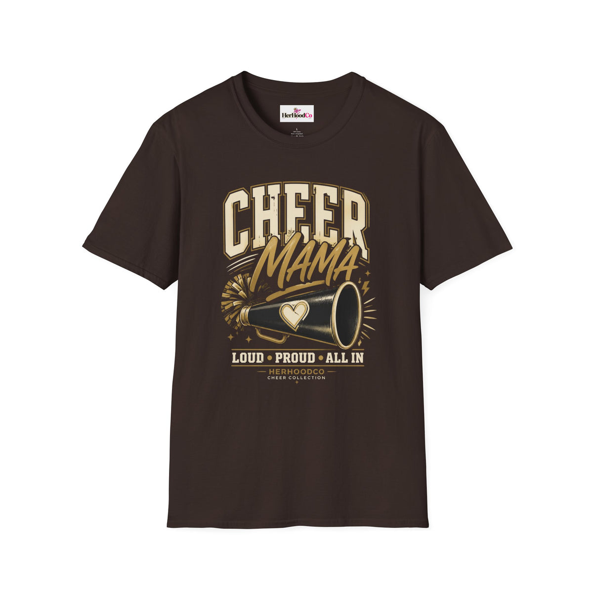 Cheer Mama T-Shirt — Retro Megaphone Cheer Mom Shirt