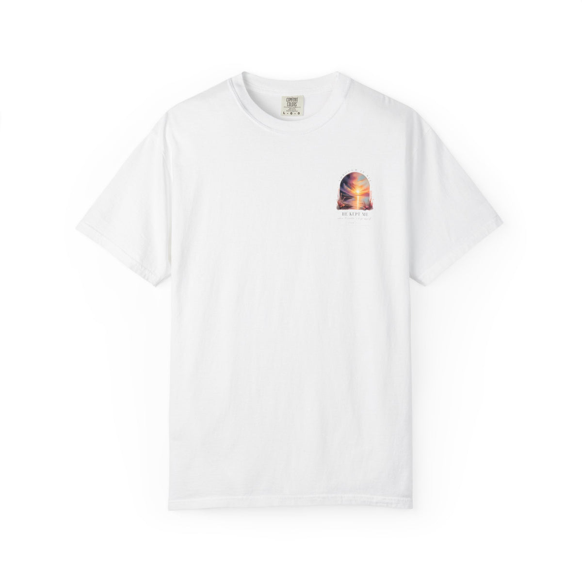 Faith Sunrise T-Shirt — "He Kept Me" Inspirational Graphic Tee