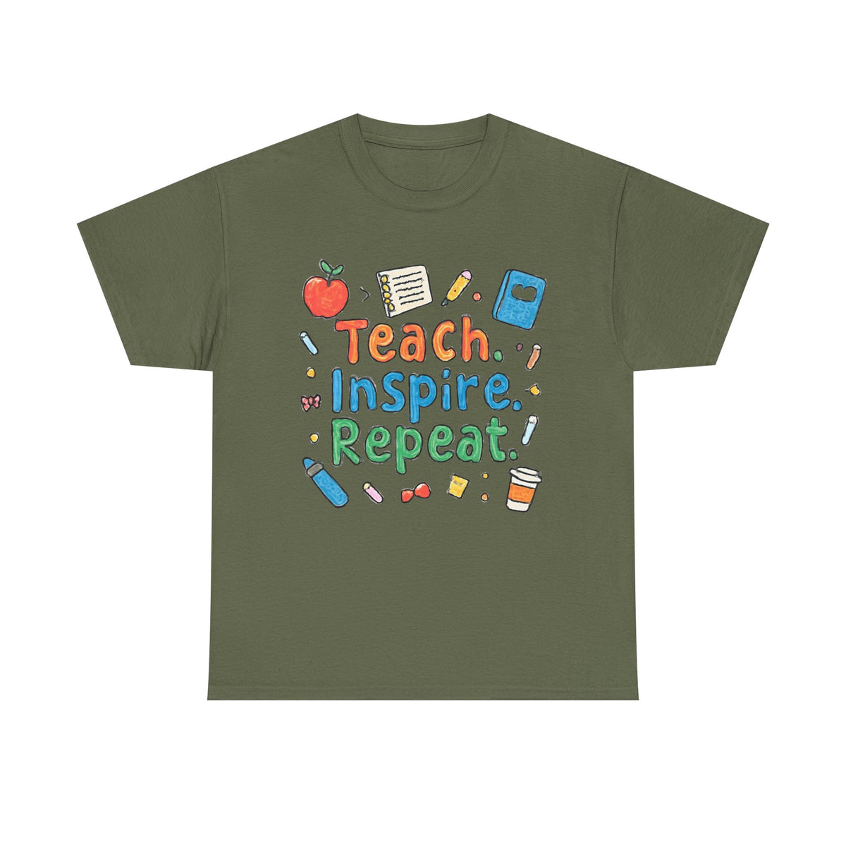 Teach Inspire Repeat T-Shirt — Cute Teacher Appreciation Tee