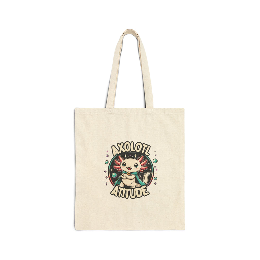 Axolotl Attitude Canvas Tote — Cute Axolotl Shopper Bag