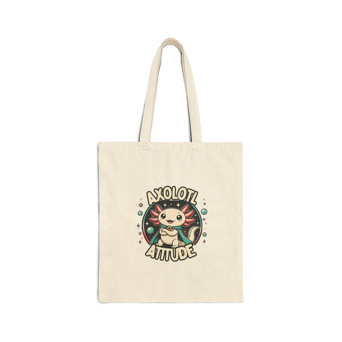 Axolotl Attitude Canvas Tote — Cute Axolotl Shopper Bag