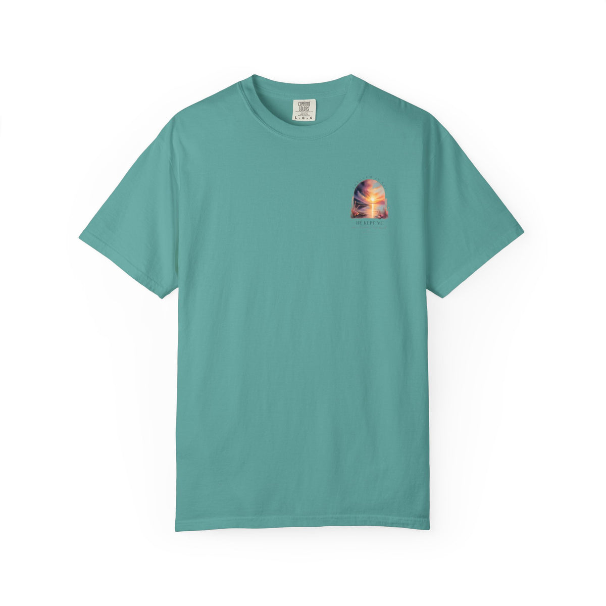 Faith Sunrise T-Shirt — "He Kept Me" Inspirational Graphic Tee