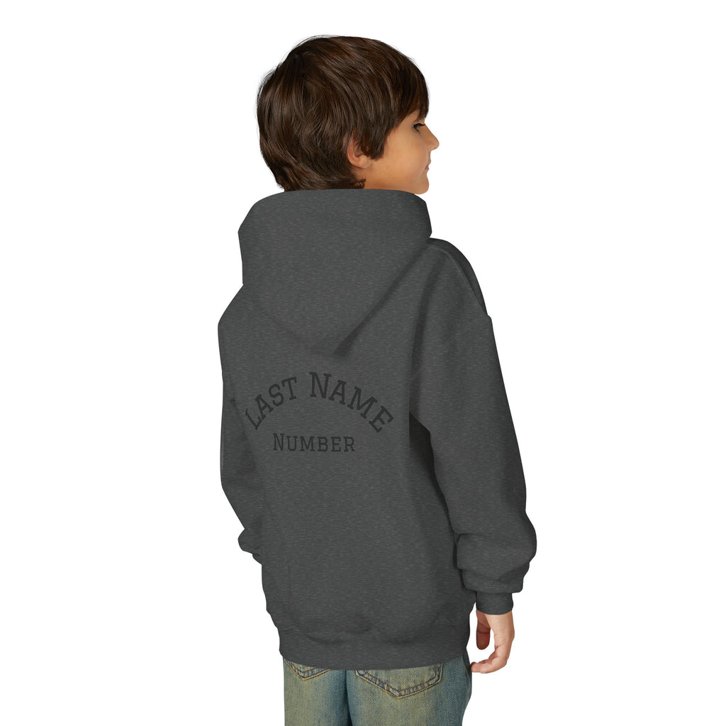 Youth Hoodie - "Game Day Heat" Football Personalized Back Name & Number