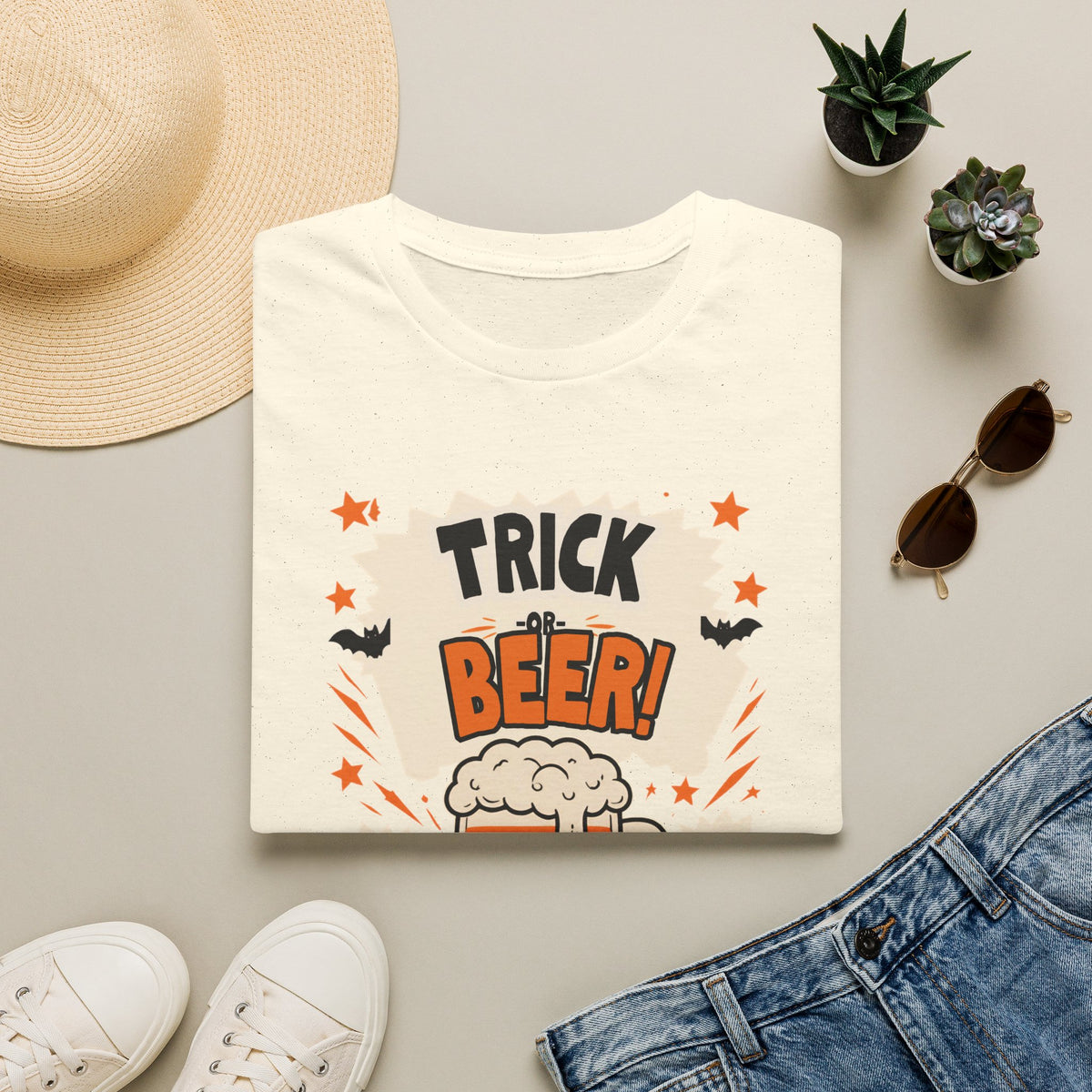 Halloween 'Trick or Beer!' T-Shirt — Funny Pumpkin Beer Graphic Tee