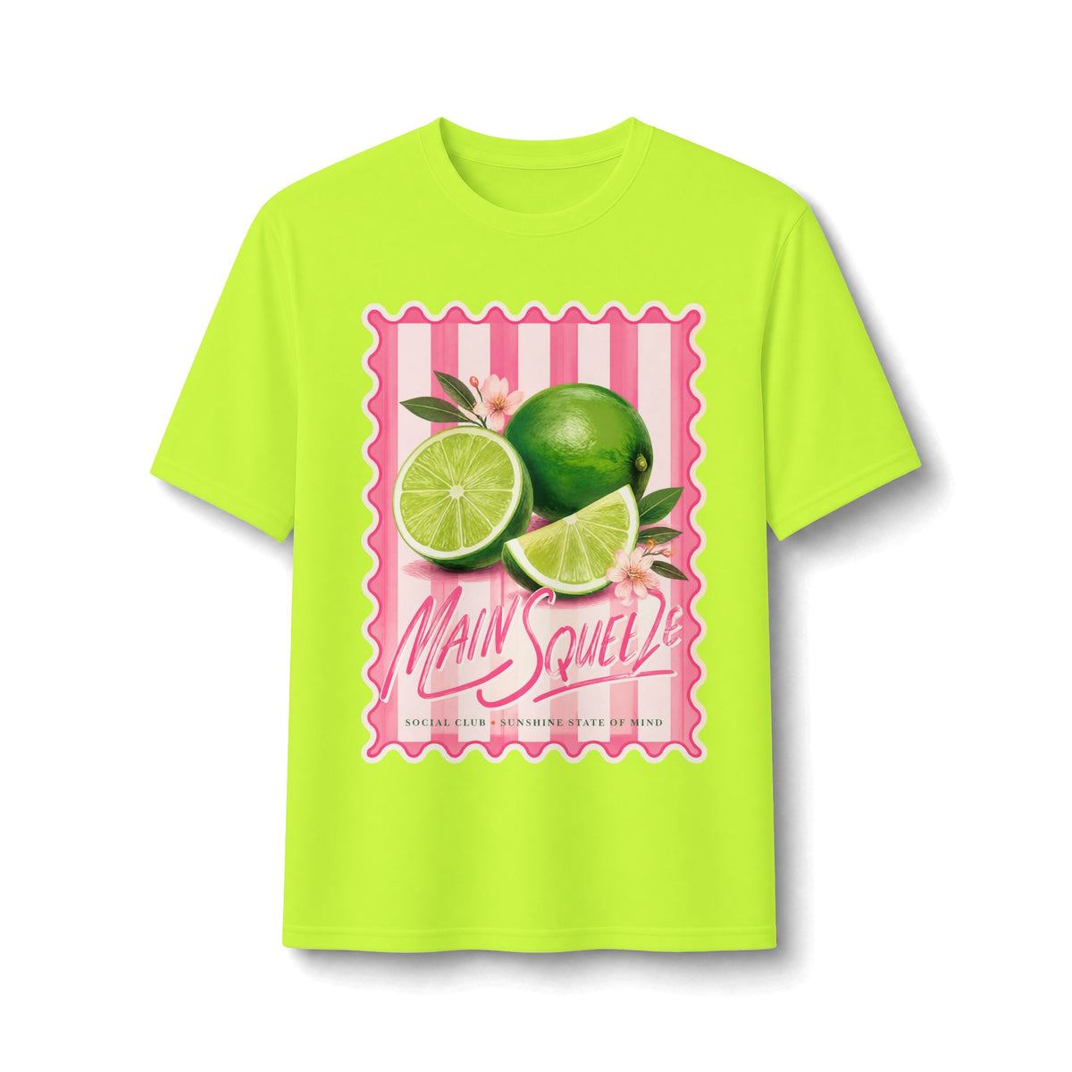 Lime Squeeze Performance Tee — Retro Citrus Graphic Active Shirt