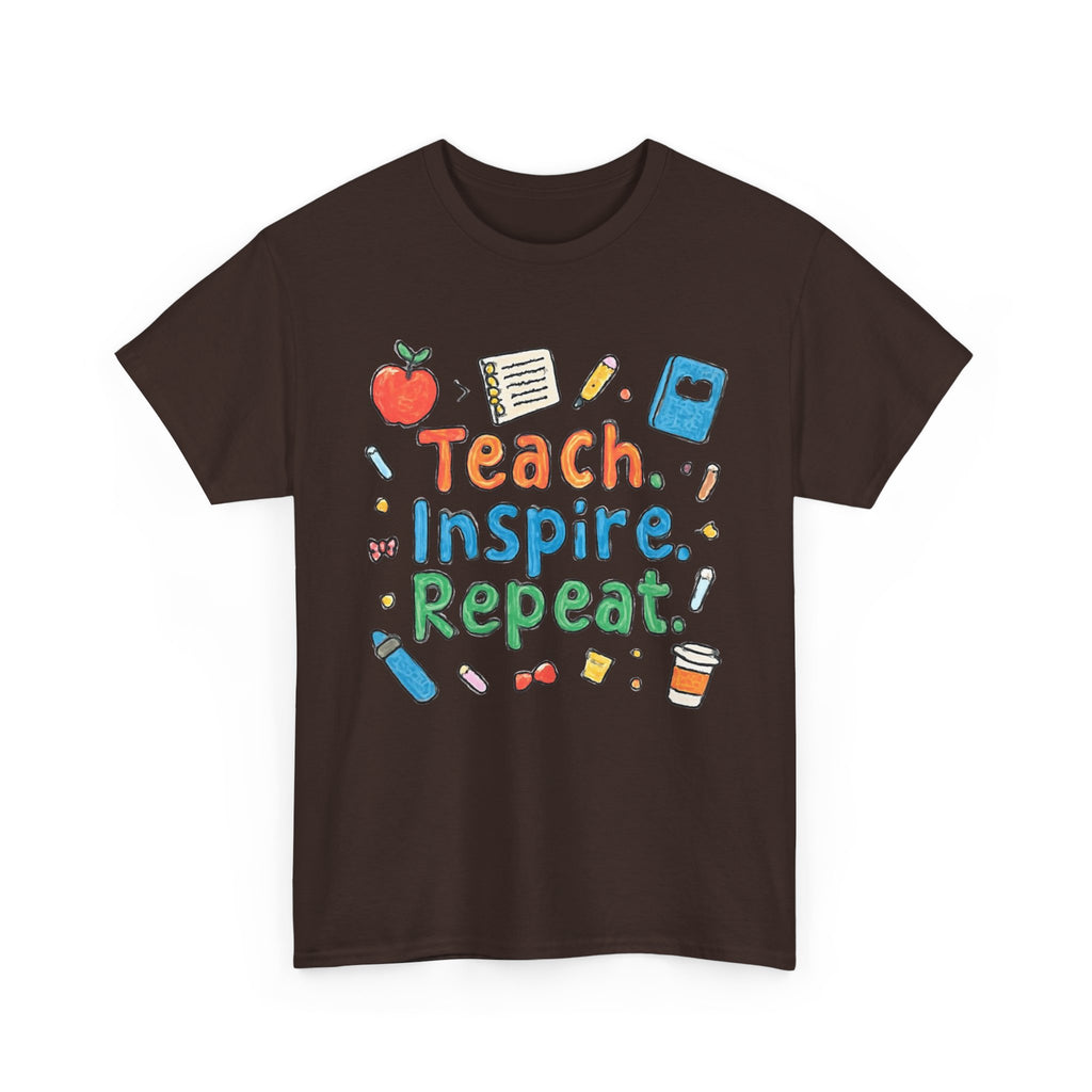 Teach Inspire Repeat T-Shirt — Cute Teacher Appreciation Tee