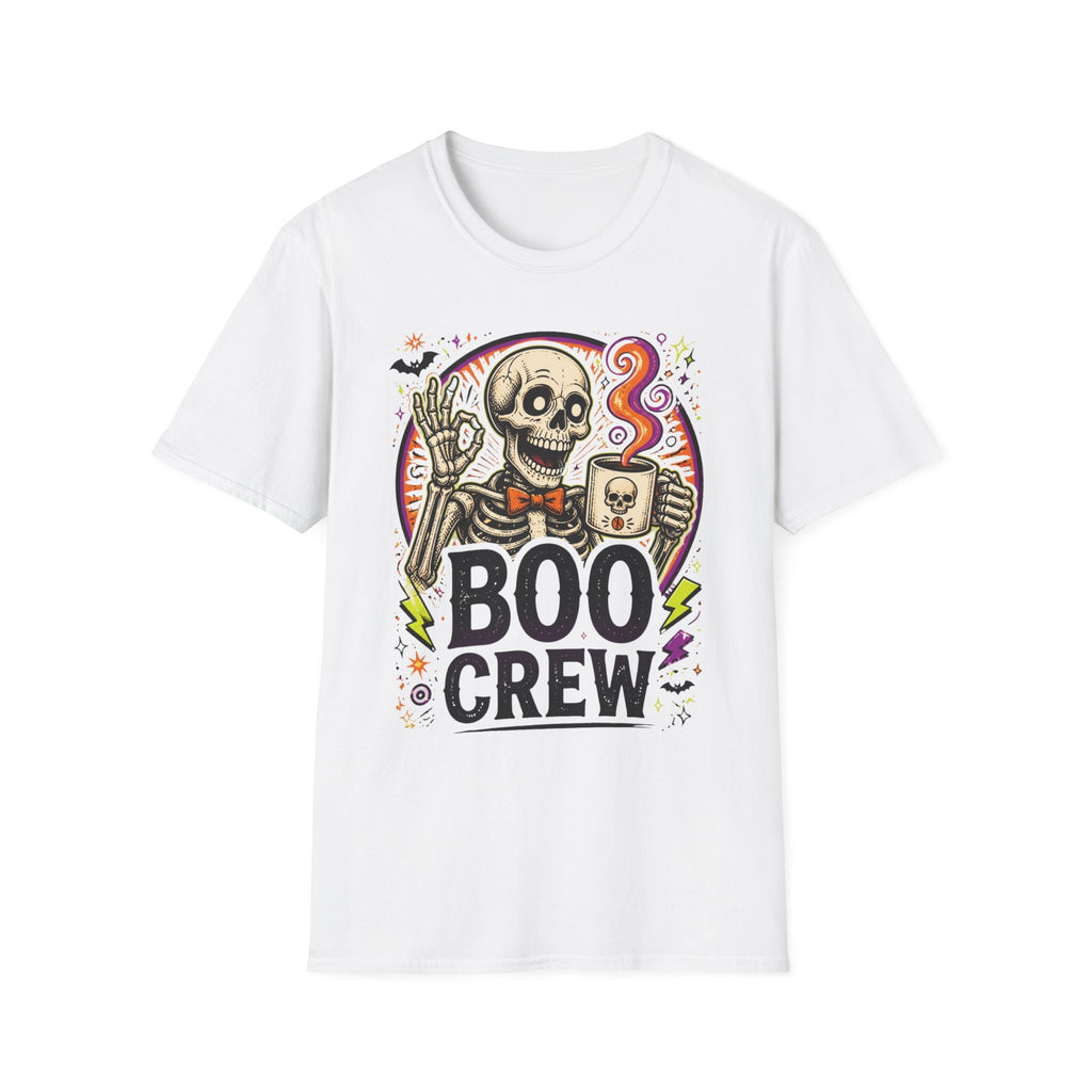 Boo Crew Skeleton T-Shirt — Halloween Skull Coffee Tee