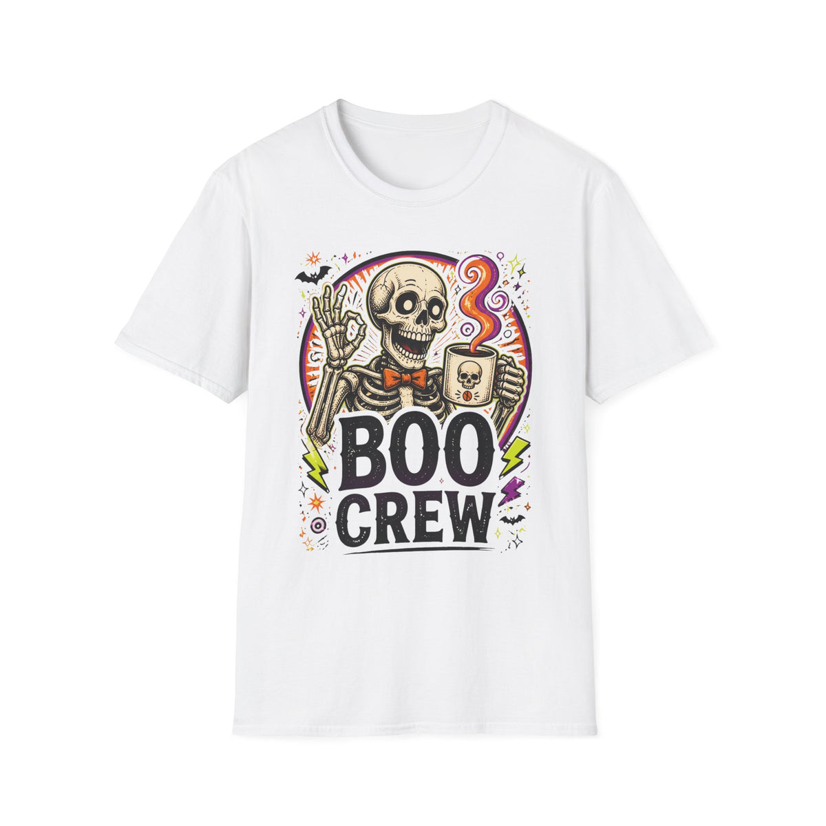 Boo Crew Skeleton T-Shirt — Halloween Skull Coffee Tee
