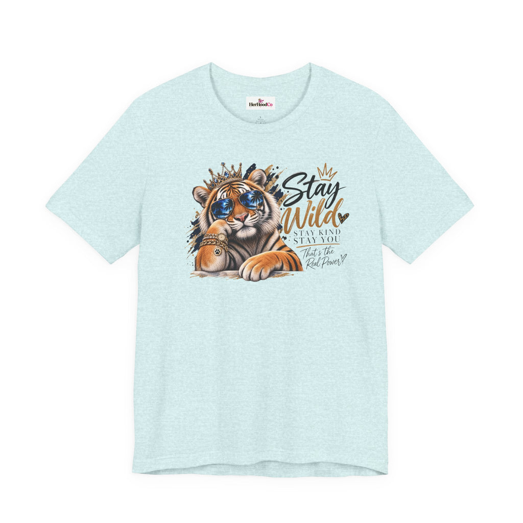 Tiger 'Stay Wild' Graphic Tee — Cute Crowned Tiger Illustration