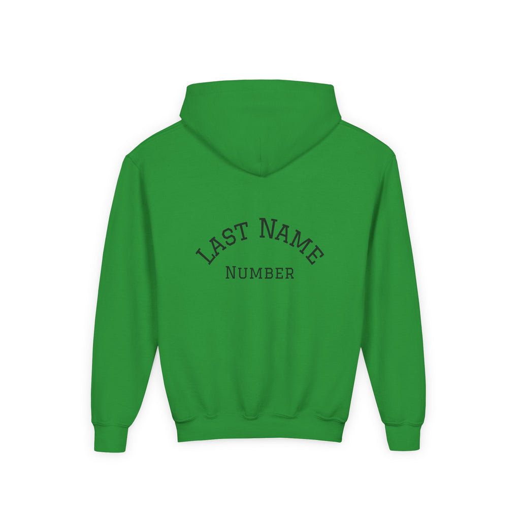 Youth Hoodie - "Game Day Heat" Football Personalized Back Name & Number