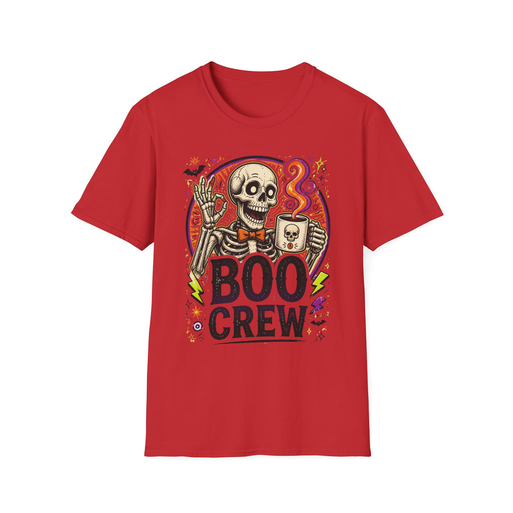 Boo Crew Skeleton T-Shirt — Halloween Skull Coffee Tee