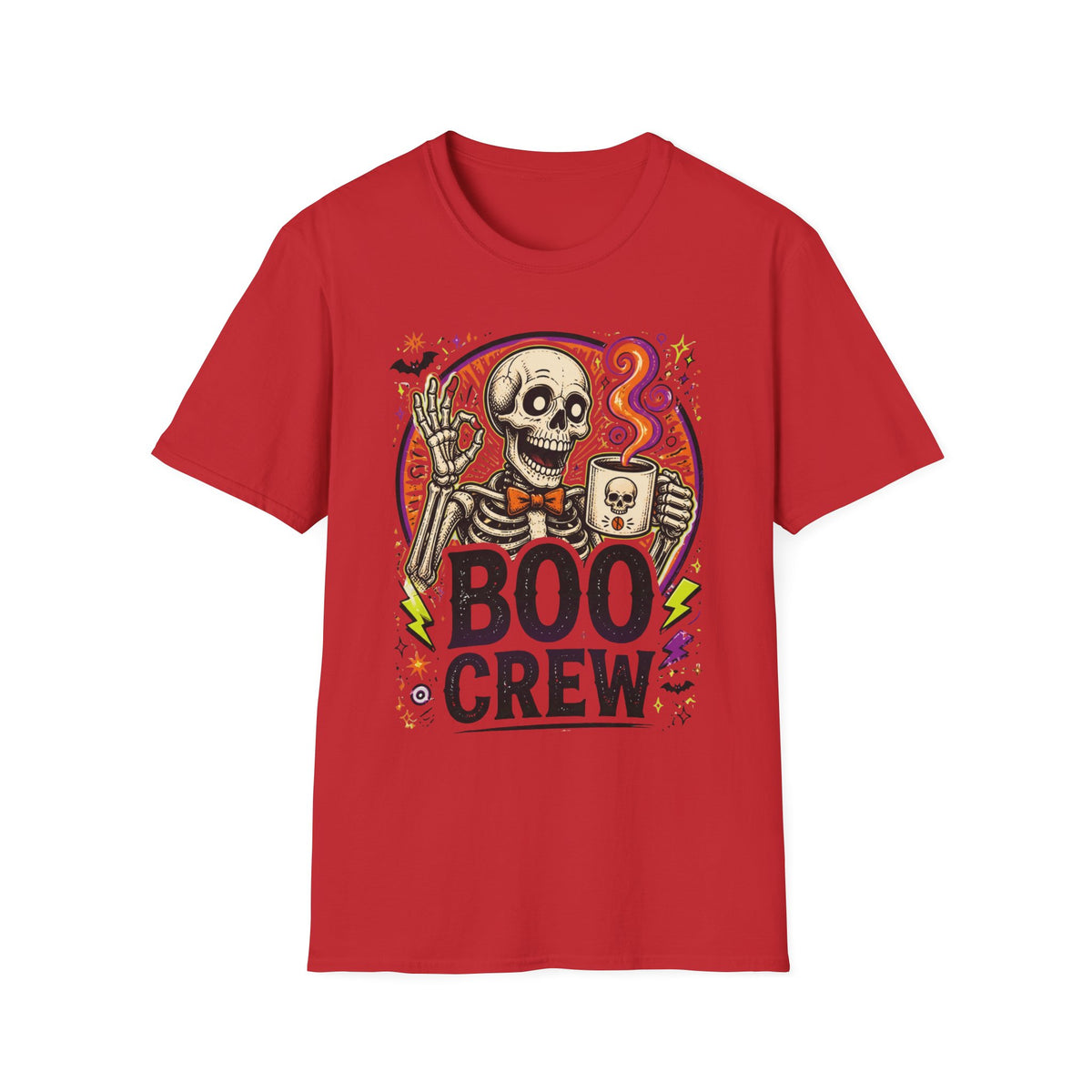 Boo Crew Skeleton T-Shirt — Halloween Skull Coffee Tee