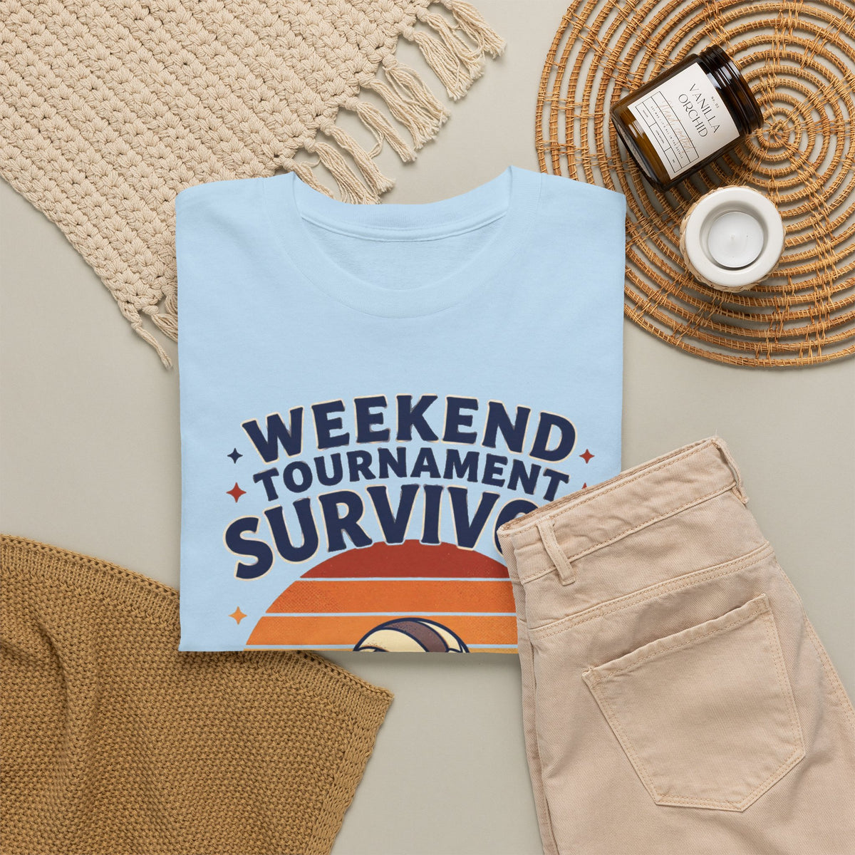 Weekend Tournament Survivor Volleyball Tee — Fueled by Volleyball & Coffee