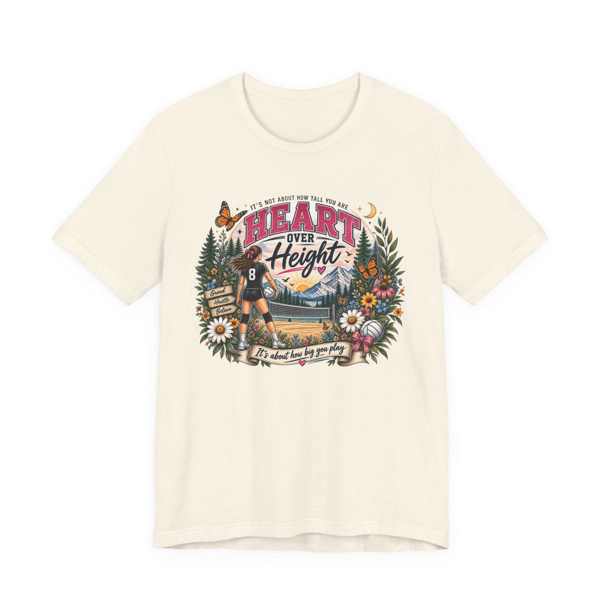 Heart Over Height Soccer T‑Shirt — Inspirational Women’s Soccer Tee