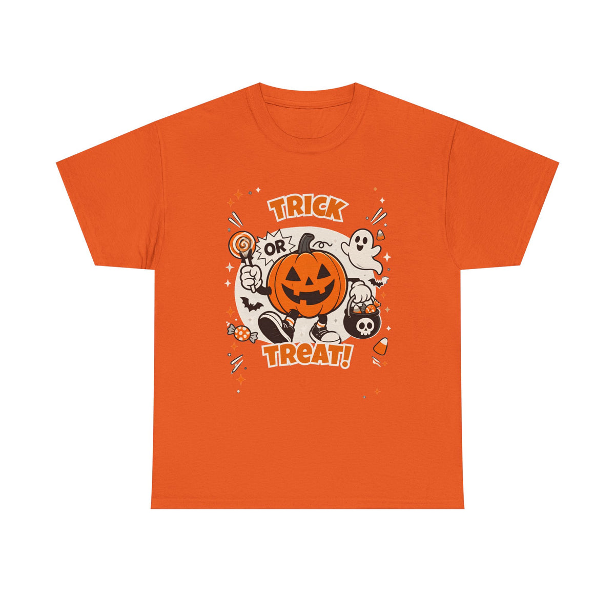 Halloween Trick or Treat T-Shirt — Cute Jack-o'-Lantern & Ghosts Tee