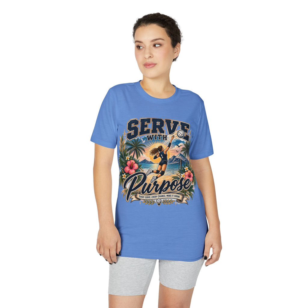 Serve With Purpose Volleyball T-Shirt — Inspirational Beach Vibes Athletic Tee