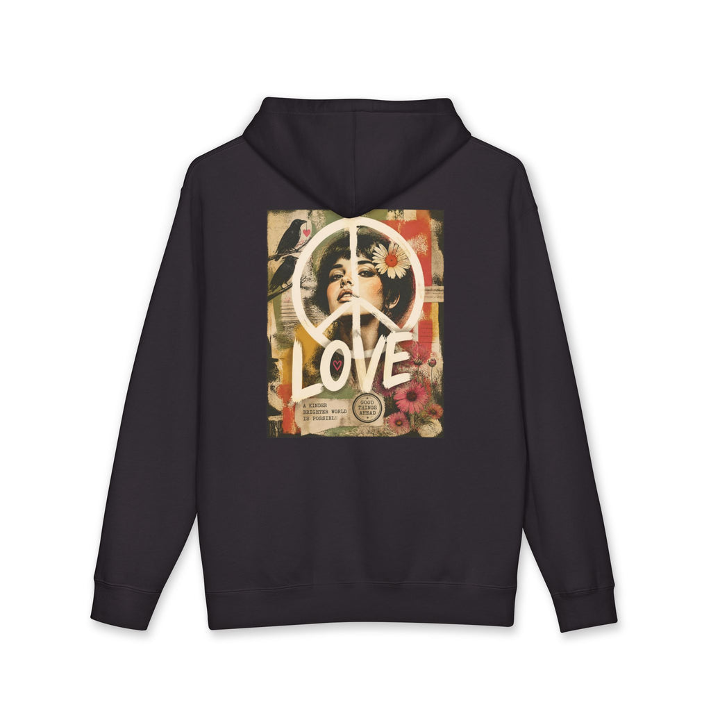 Peace & Love Retro Collage Hoodie