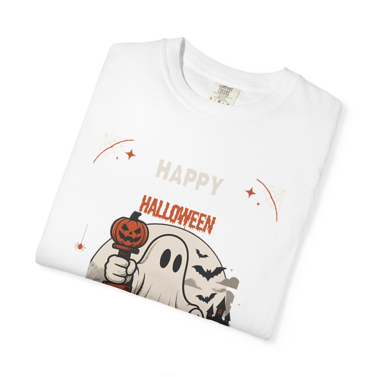Halloween Ghost T-Shirt — Happy Halloween Cute Pumpkin & Tombstone Design