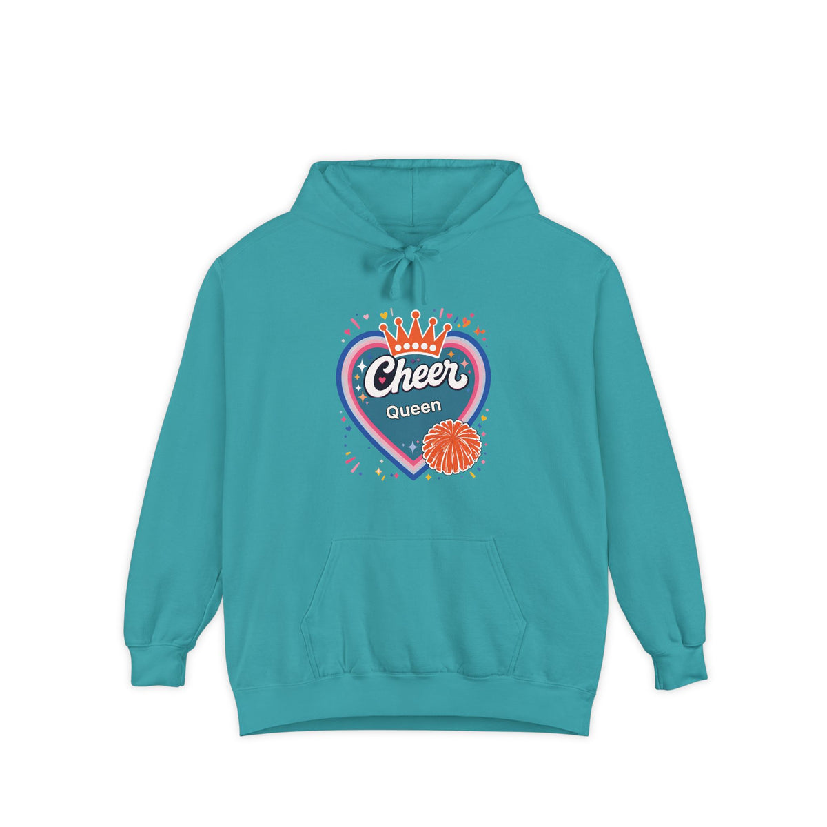 Cheer Captain Heart Hoodie — Pom Pom Crown Graphic Hoodie