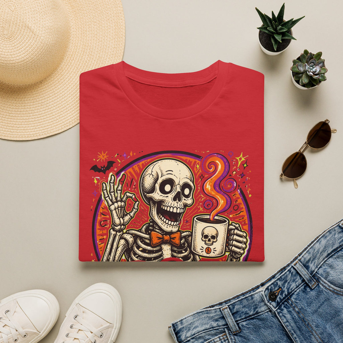 Boo Crew Skeleton T-Shirt — Halloween Skull Coffee Tee