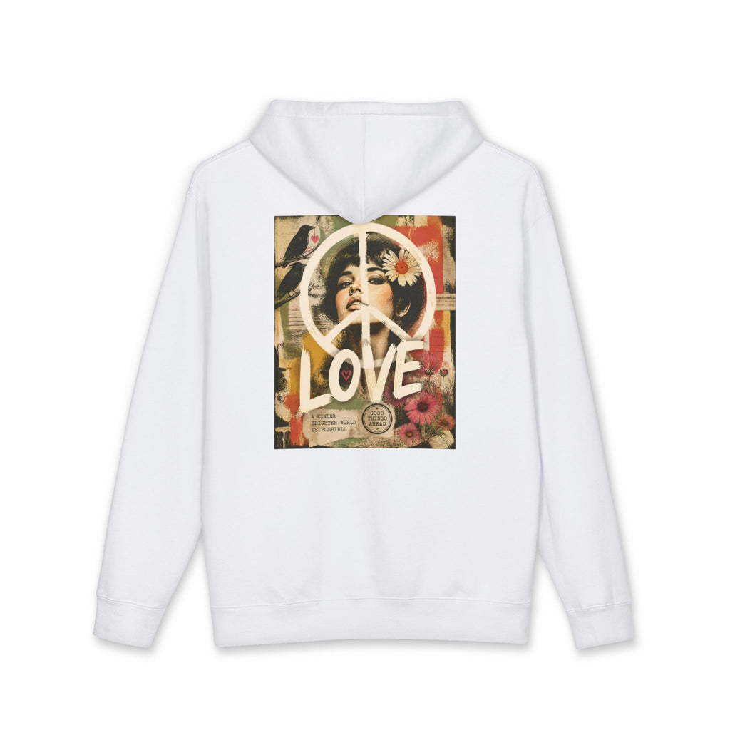 Peace & Love Retro Collage Hoodie