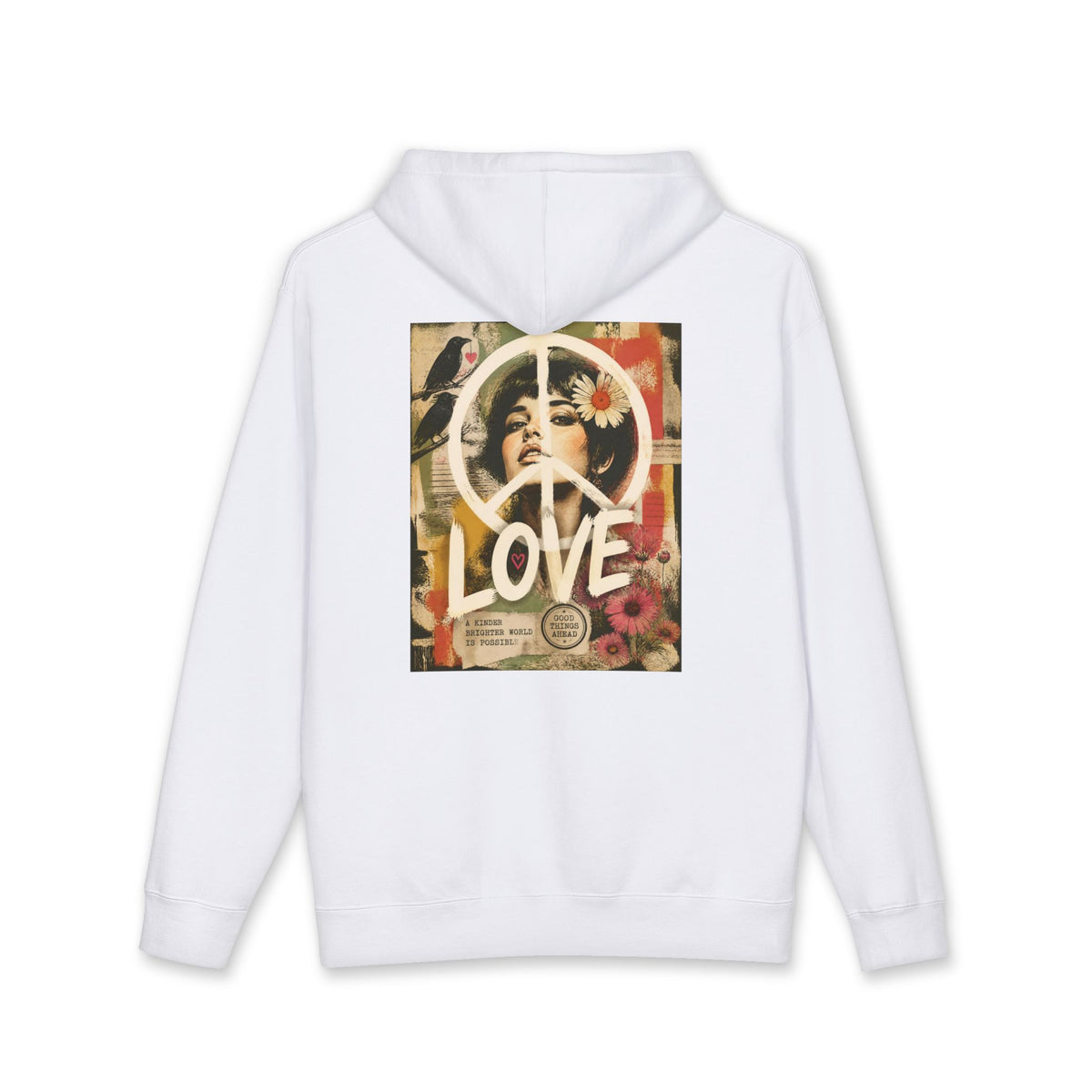Peace & Love Retro Collage Hoodie