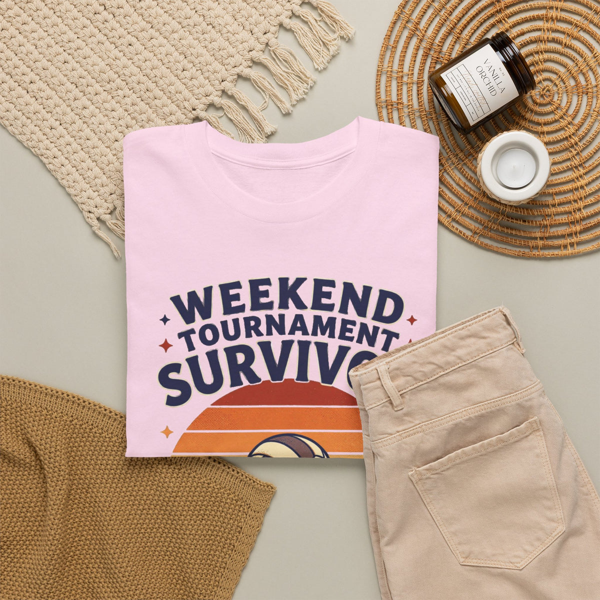Weekend Tournament Survivor Volleyball Tee — Fueled by Volleyball & Coffee
