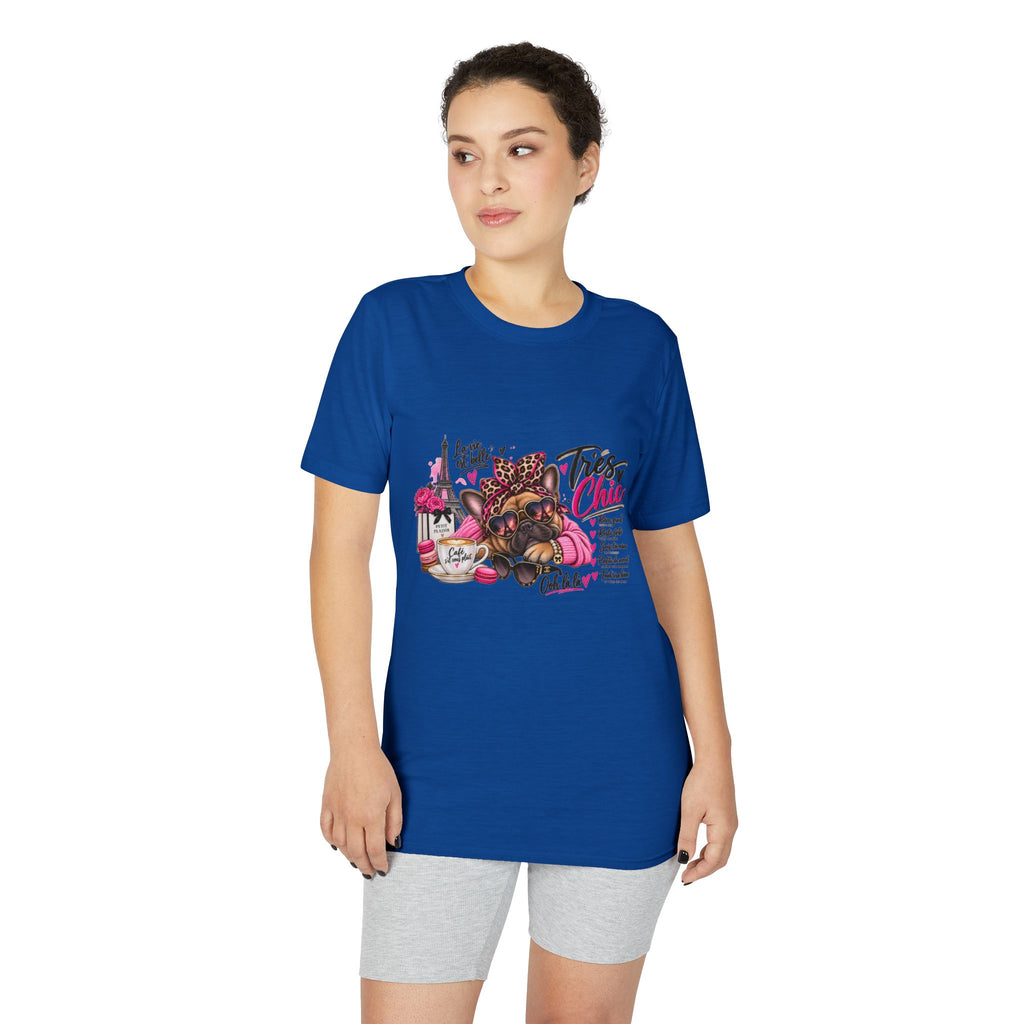 French Bulldog Glam Tee – "Tires Chic" Pink Leopard Spa Design