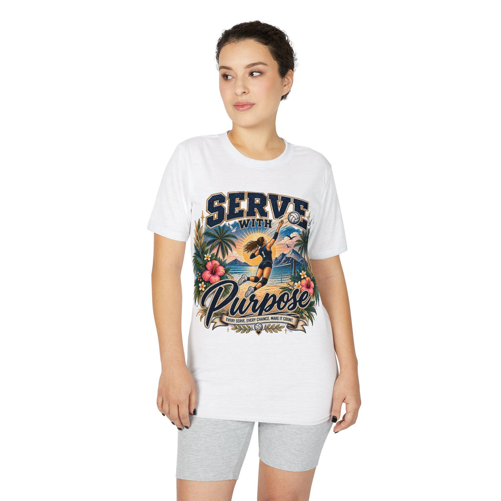 Serve With Purpose Volleyball T-Shirt — Inspirational Beach Vibes Athletic Tee