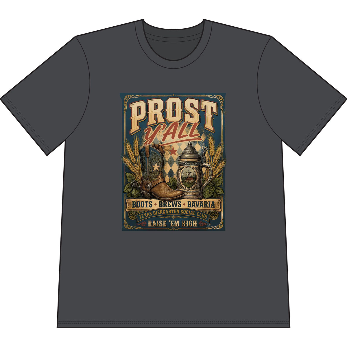 Prost Ya’ll Beer Festival T-Shirt — Bavarian Boots & Brews Oktoberfest Tee