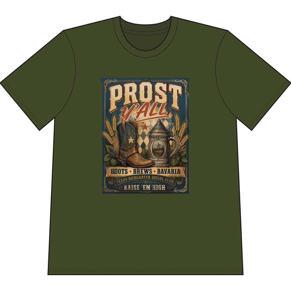 Prost Ya’ll Beer Festival T-Shirt — Bavarian Boots & Brews Oktoberfest Tee