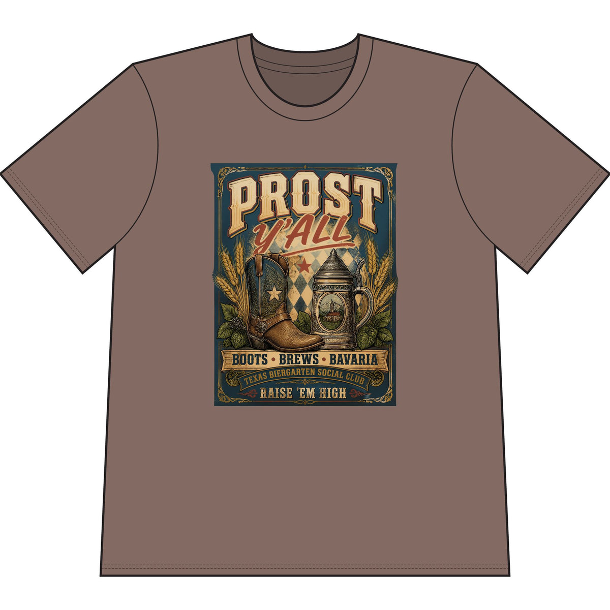 Prost Ya’ll Beer Festival T-Shirt — Bavarian Boots & Brews Oktoberfest Tee
