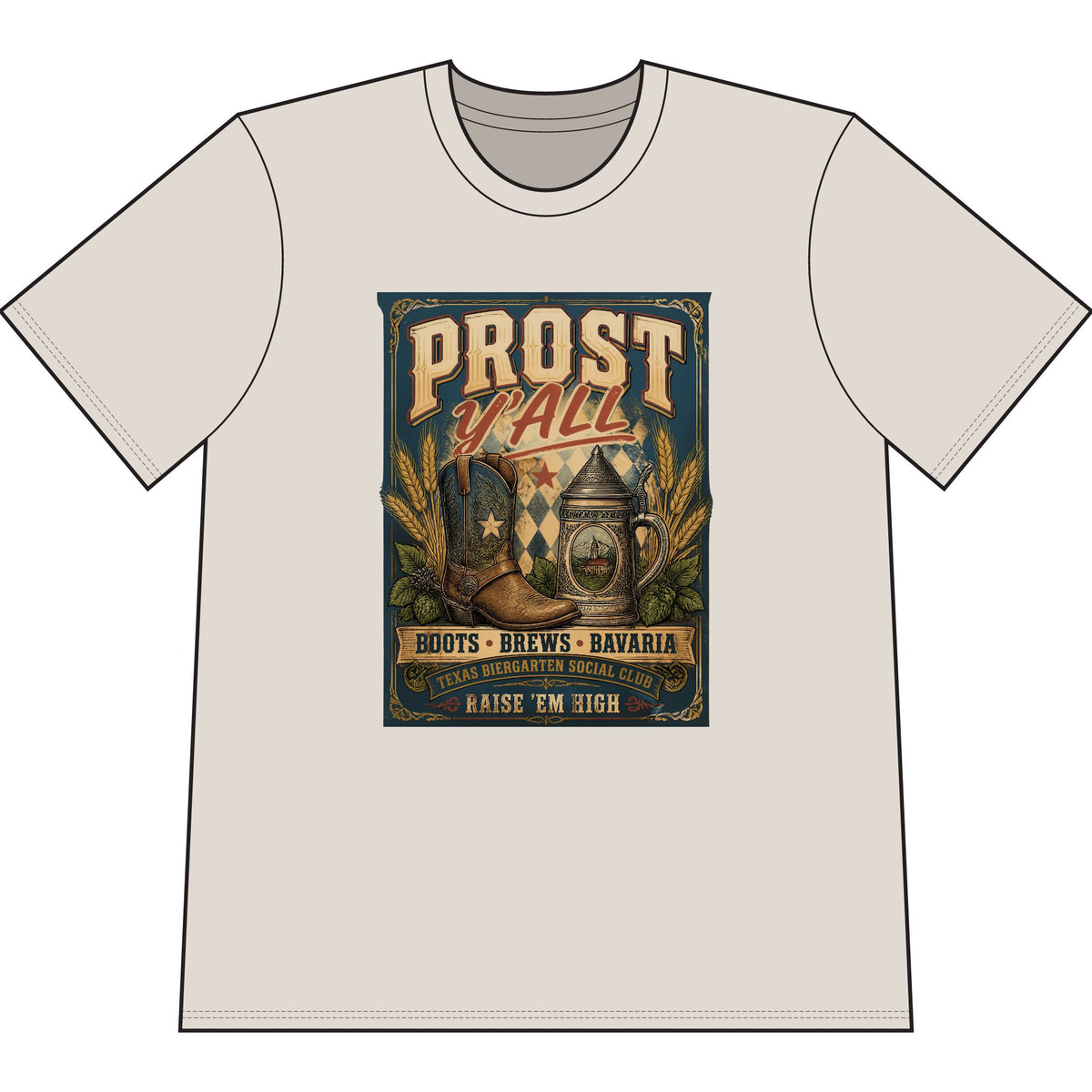 Prost Ya’ll Beer Festival T-Shirt — Bavarian Boots & Brews Oktoberfest Tee
