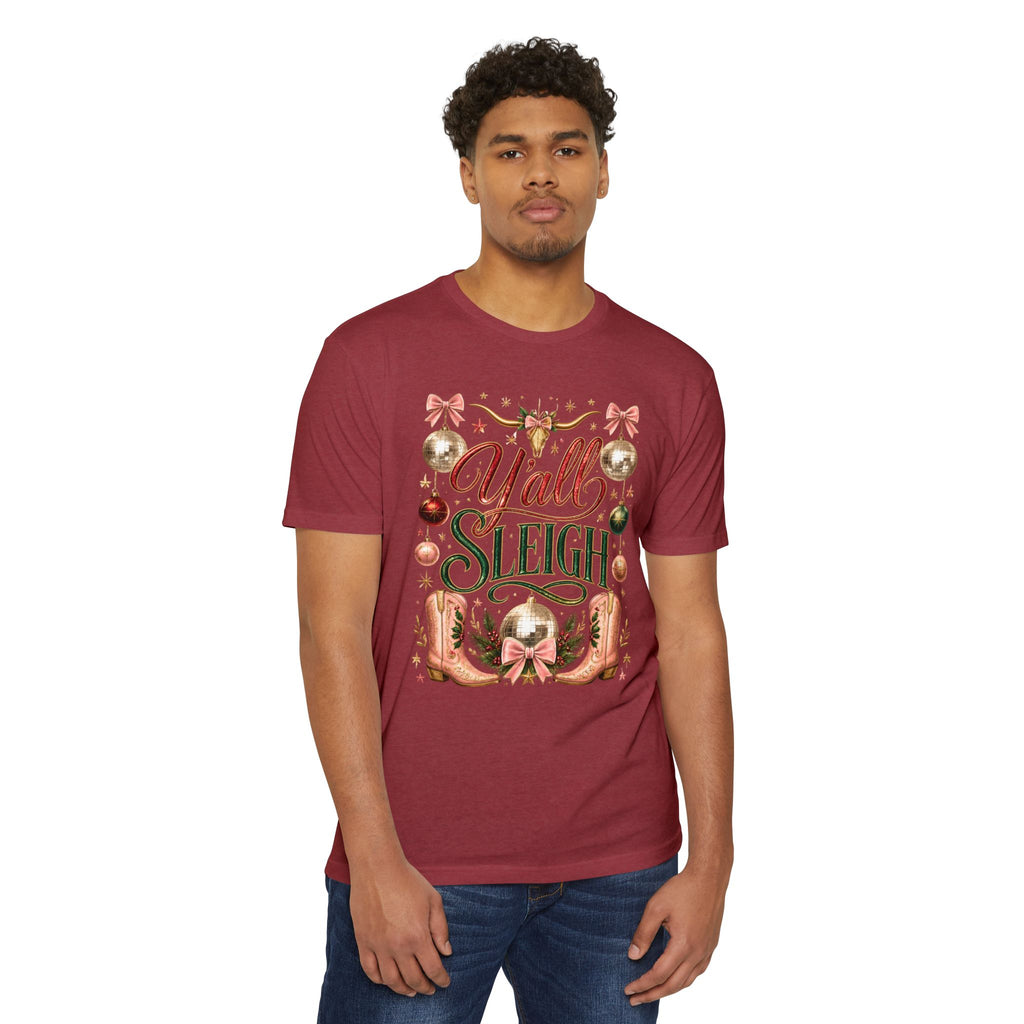 Y'all Sleigh Christmas T-Shirt — Southern Holiday Graphic Tee
