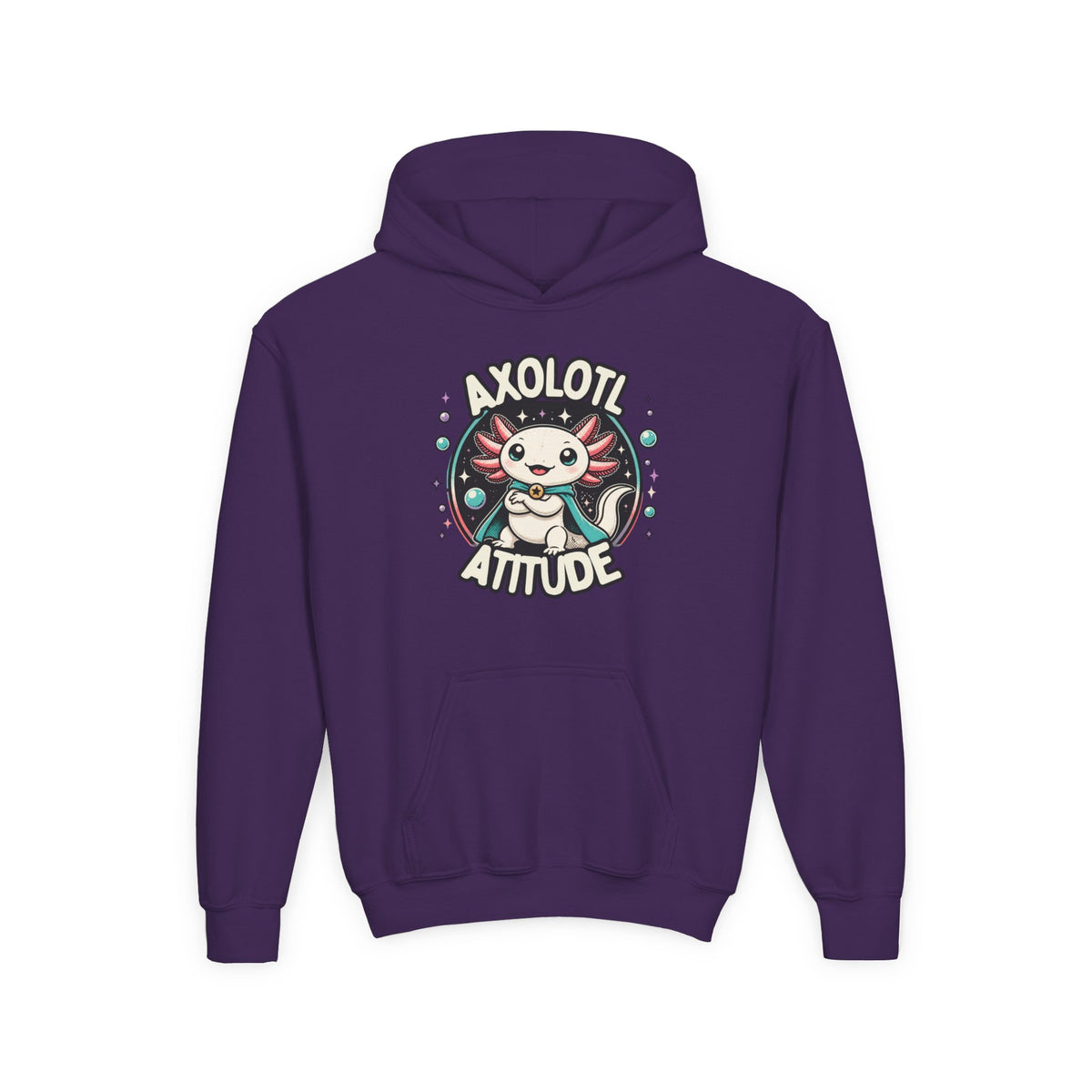 Axolotl Attitude Youth Hoodie — Cute Axolotl Kids Pullover