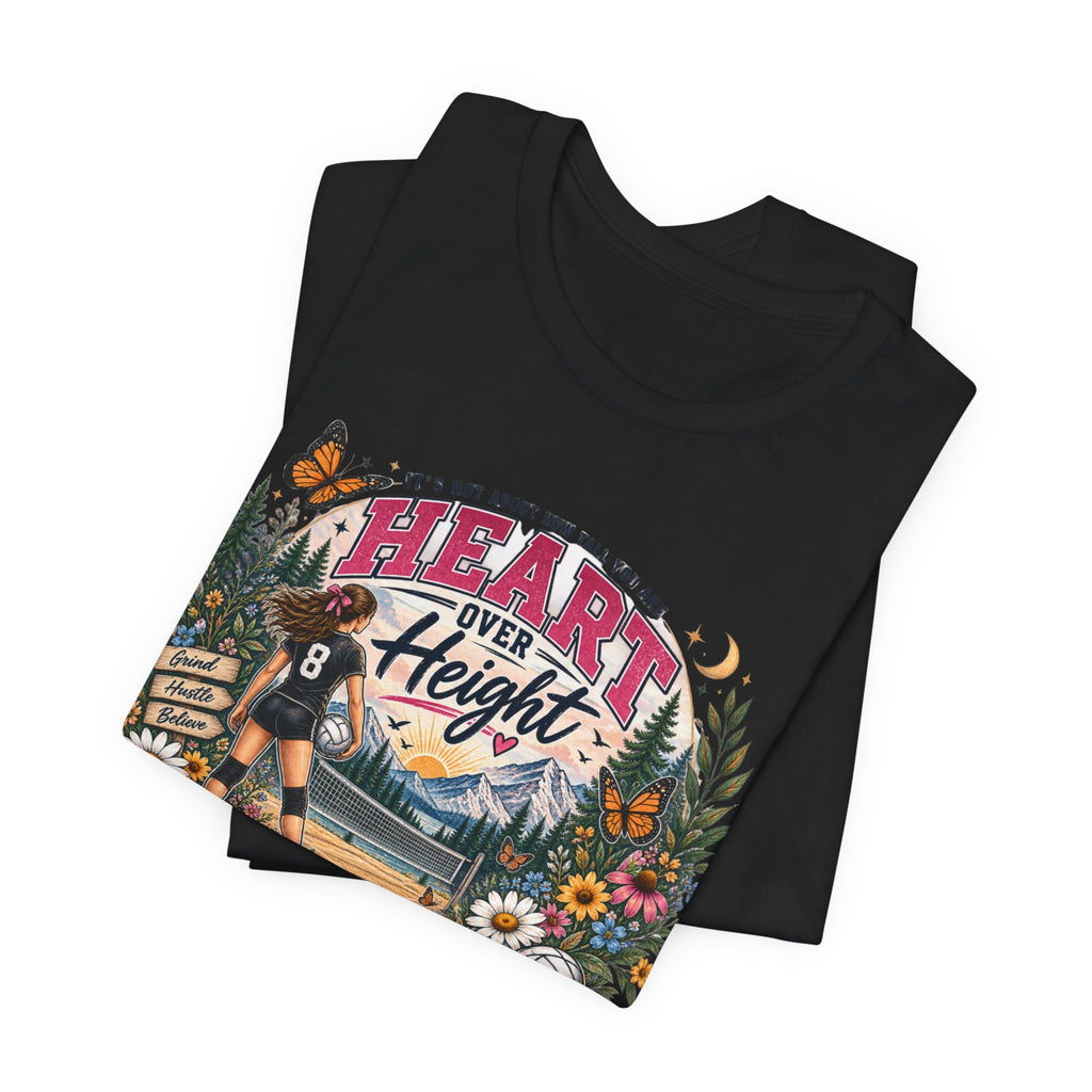Heart Over Height Soccer T‑Shirt — Inspirational Women’s Soccer Tee