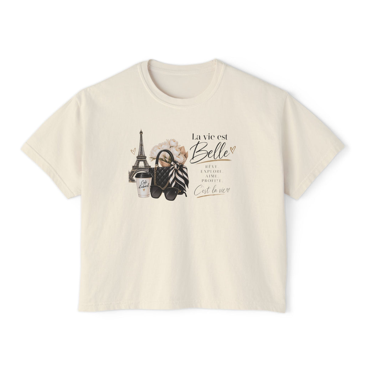 La Vie est Belle Paris Graphic Tee — Women's Boxy T-Shirt